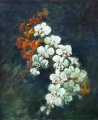 Orchids by Betsy Westendorp, oil on canvas, sold Sep 2017