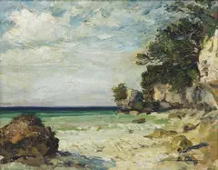 Seascape by Martino Abellana, oil on canvas, sold Sep 2017