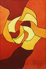 Abstraction 101 by Hernando R. Ocampo, oil on paper, sold Sep 2017