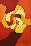 Abstraction 101 by Hernando R. Ocampo, oil on paper, sold Sep 2017