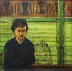 Untitled by Onib Olmedo, oil on canvas, sold Sep 2017