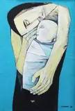 Mother and Child by Ang Kiukok, tempera on paper, sold Sep 2017