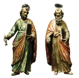 San Pedro & San Pablo, Early 19th Century, Baticuling, Polychrome and Gold Leaf