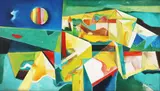 Landscape by Ang Kiukok, oil on canvas, sold Sep 2017