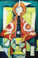 Rosary Queen by Ang Kiukok, tempera on paper, sold Sep 2017