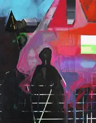 Don Djerassi L. Dalmacio, Neon Stealth, acrylic on canvas