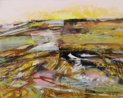 Landscape by Mauro Malang Santos, gouache, sold Sep 2017