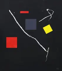 Black Collage I by Arturo Luz, acrylic on paper, sold Sep 2017