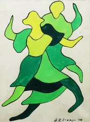 Lovers by Hernando R. Ocampo, watercolor on paper, sold Sep 2017