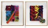 Nilo Ilarde, a.) Sticks and Stones b.) For Mondrian, a.) oil and collage on pegboard b.) oil on pegboard