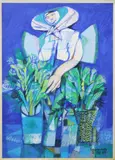 Flower Vendor by Mauro Malang Santos, gouache, sold Sep 2017