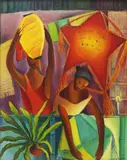 Nena Saguil, Lanterns No.2, oil on masonite board