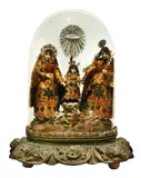 Last Quarter of the 19th Century by Sagrada Familia In A Virina, Ivory, Baticuling, Satin, Gold Thread, Silver, Human Hair and Glass, sold Sep 2017