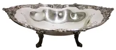Oval Silver Plated Tray with Four Legs by Menchu Katigbak Collection, sold Mar 2017