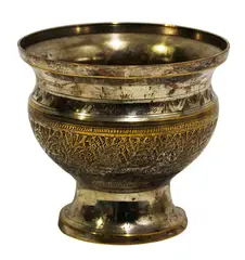 Small Silver Plated Flower Vase with Etching by Menchu Katigbak Collection, sold Mar 2017