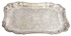 Square Silver Plated Tray by Menchu Katigbak Collection, sold Mar 2017