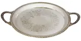 Menchu Katigbak Collection, Round Silver Plated Tray with Handles