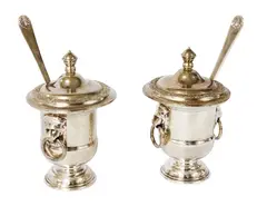 Silver Plated Mustard Containers with Spoon and Co by Menchu Katigbak Collection, sold Mar 2017