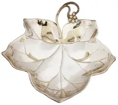 Silver Plated Leaf Shaped Serving Platter by Menchu Katigbak Collection, sold Mar 2017