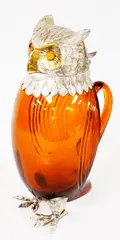 Amber Colored Owl Pitcher with Silver Plated Head by Menchu Katigbak Collection, sold Mar 2017