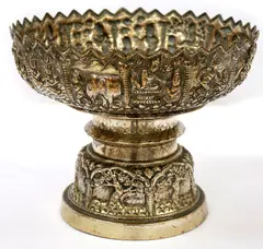 Thai Silver Plated Footed Fruit Bowl by Menchu Katigbak Collection, sold Mar 2017