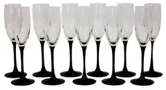 Black Stemmed Champagne Flutes by Menchu Katigbak Collection, sold Mar 2017