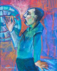 Untitled by Onib Olmedo, Pastel On Felt Paper, sold Feb 2017