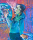 Untitled by Onib Olmedo, Pastel On Felt Paper, sold Feb 2017