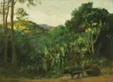 Los Baños by Fernando Amorsolo, Oil On Wood, sold Feb 2017