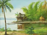 Sa Dalampasigan by Isidro Ancheta, Oil On Canvas, sold Feb 2017