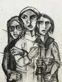 The Activists by Onib Olmedo, oil pastel, charcoal on paper, sold Dec 2016