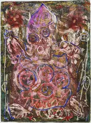 Quadruplets by Alfonso A. Ossorio, mixed media (chalk,wax and watercolor on paper), sold Dec 2016