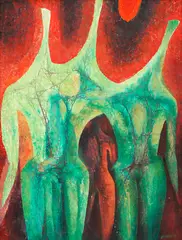 Untitled by Cesar Legaspi, oil on board, sold Dec 2016
