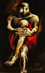 Untitled by Elmer Borlongan, pastel on felt paper, sold Sep 2016