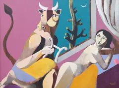 The Minotuar's Muse by Marcel Antonio, acrylic on canvas, sold Jun 2016