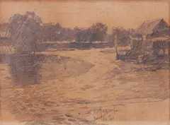 Landscape by Fernando Amorsolo, sold Feb 2016