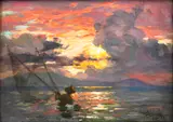 Seascape by Fernando Amorsolo, oil on canvas, sold Dec 2015