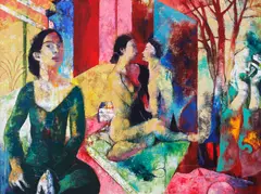Fleur de lis by Marcel Antonio, oil on canvas, sold Dec 2015