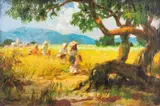 Coming from the Field by Fernando Amorsolo, oil on wood, sold Sep 2015
