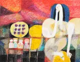 Woman Vendor by Mauro Malang Santos, pastel on paper, sold Sep 2015