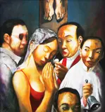 Untitled by Emmanuel Garibay, oil on canvas, sold Sep 2015
