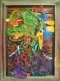 Wandering Carnival by Jigger Cruz, oil on canvas and wood, sold Sep 2015