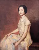 Portrait of Sonia Riftkin by Fernando Amorsolo, oil on canvas board, sold Jun 2015