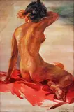 Irineo Miranda, Nude, watercolor on paper