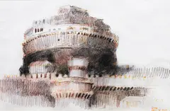 Roma by José T. Joya, pastel on paper, sold Feb 2015