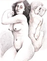 Untitled by Benedicto Cabrera, pen and ink on paper, sold Feb 2015