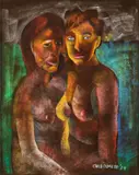 Untitled by Onib Olmedo, pastel on paper, sold Feb 2015