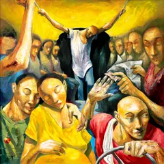 Kaganapan by Emmanuel Garibay, oil on canvas, sold Feb 2015