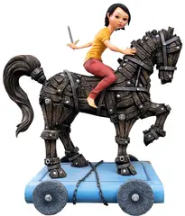 Joy Mallari, Scribe, cast resin, black iron, acrylic paint