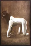 Untitled (DogMan) by Ronald Ventura, oil on canvas, sold Feb 2015